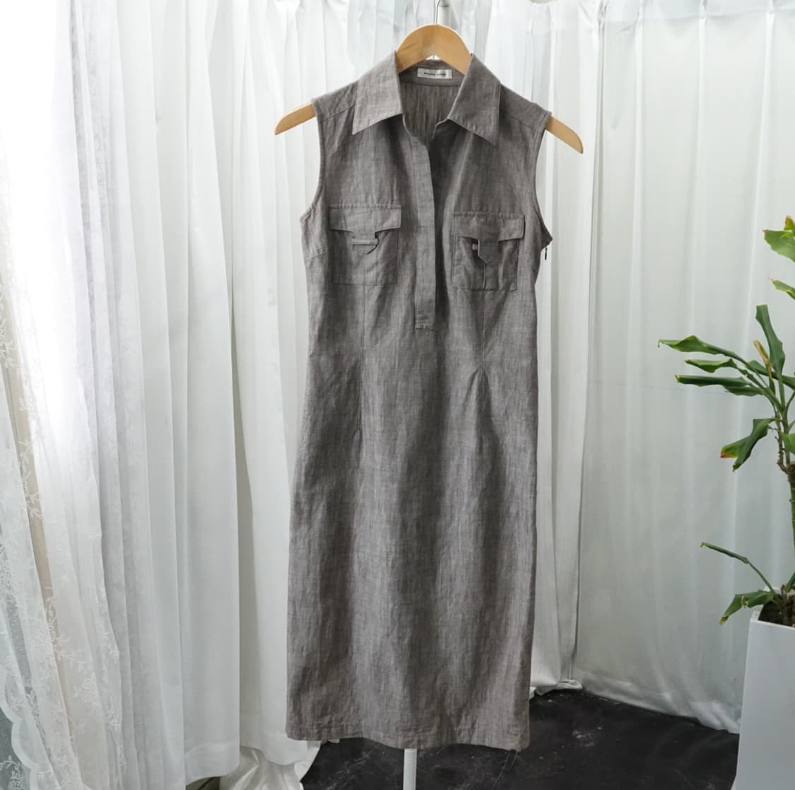 STYLE COM 린넨 슬리브리스 원피스 2029 상품이미지1