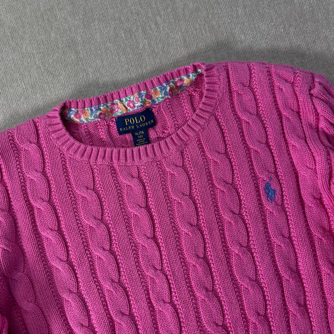 W 95 폴로랄프로렌 신형 핑크 꽈배기 니트 상품이미지2