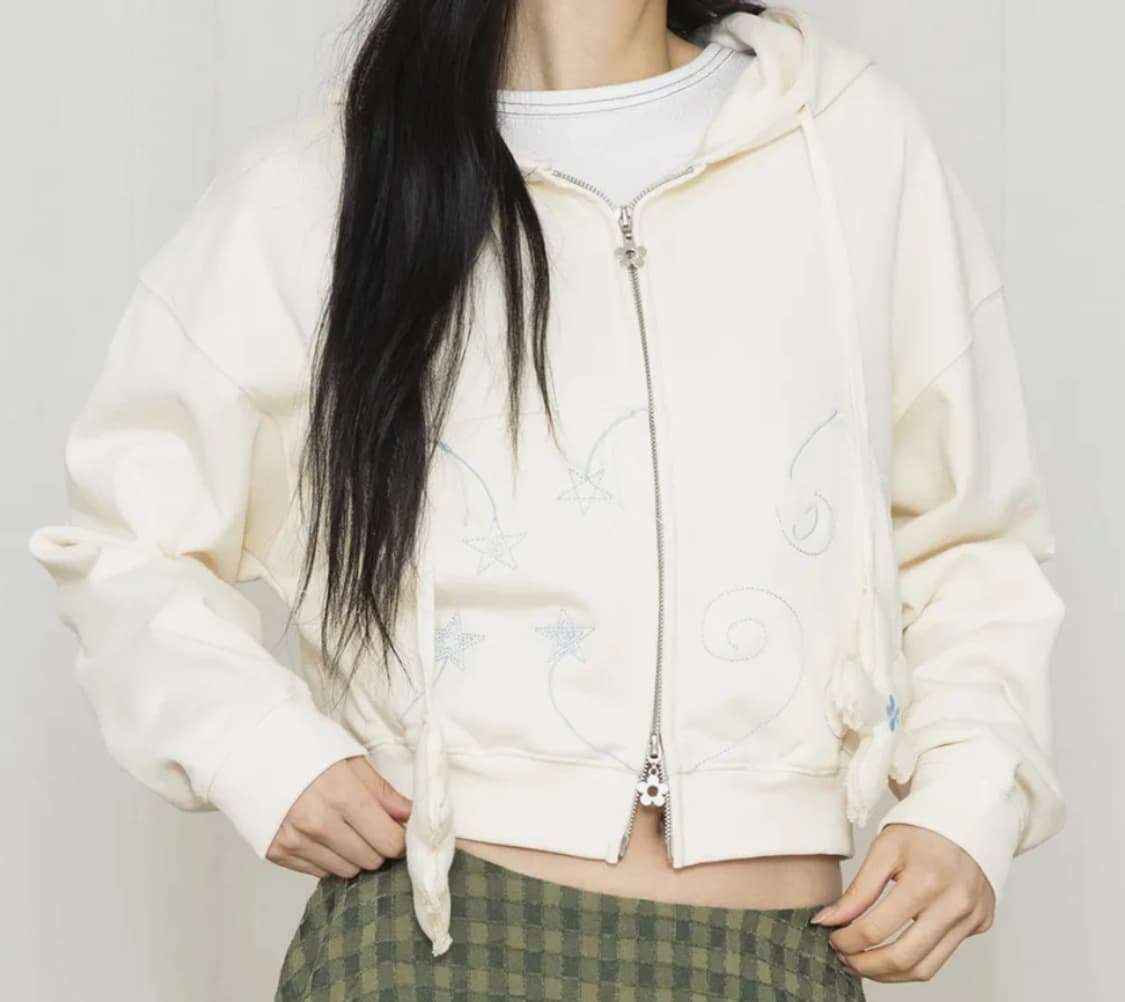 루나키후 스테리 나잇 크롭 후드집업 상품이미지2