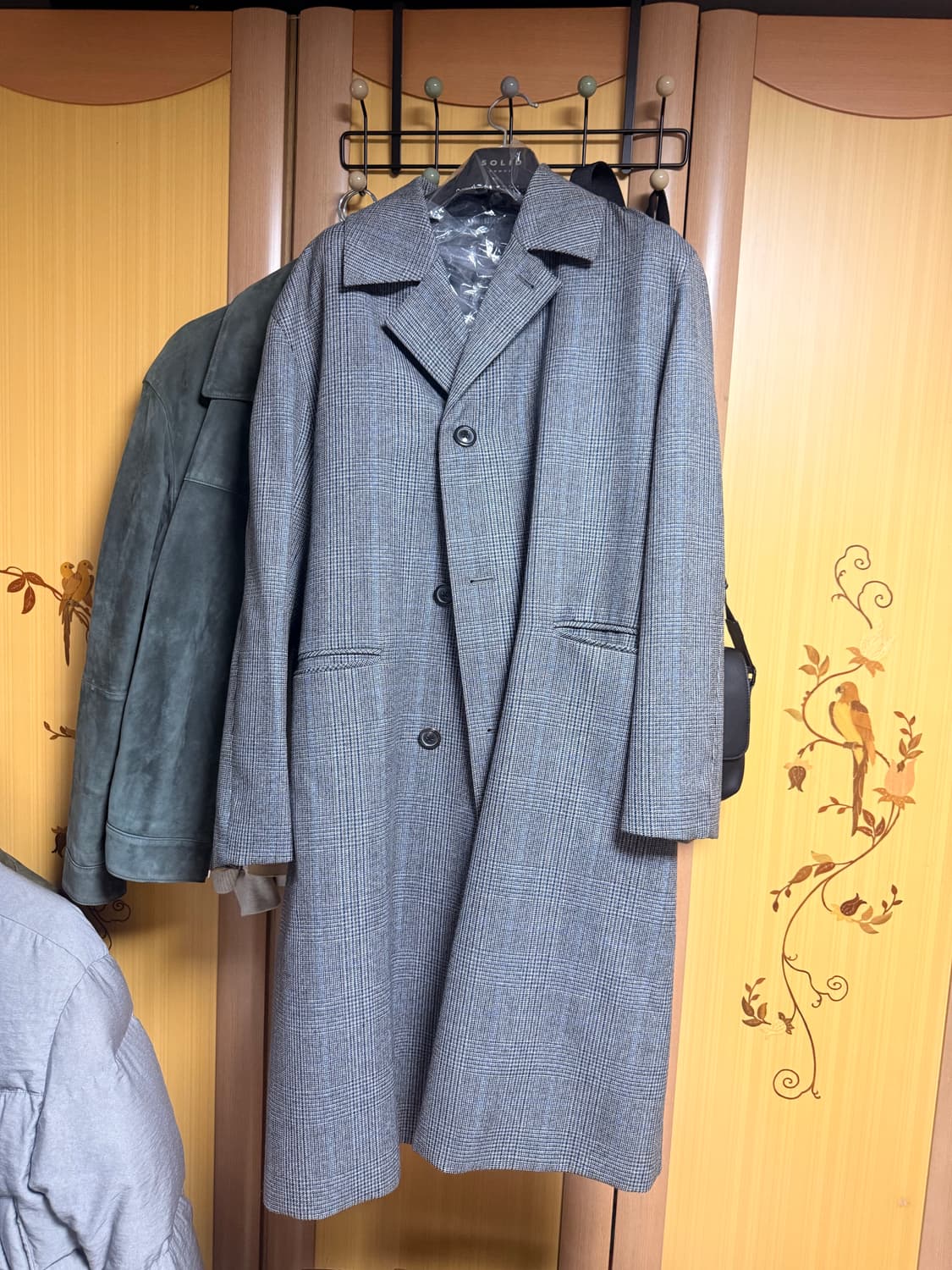 솔리드옴므 체크 울 트렌치 48 상품이미지1