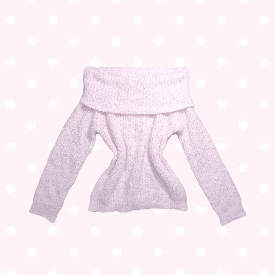 초희귀 베이비핑크 히메갸루 오프숄더 니트 상품이미지1