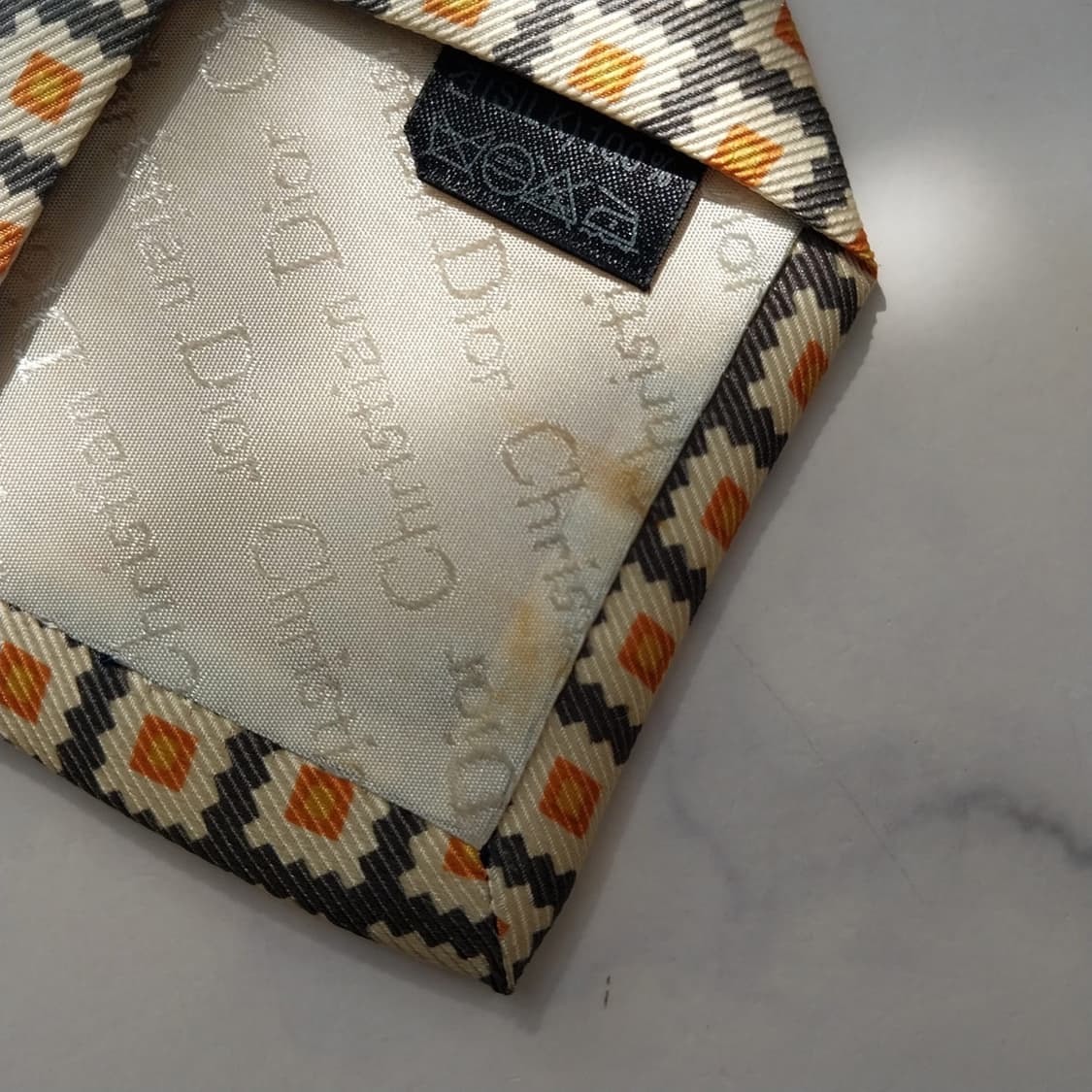 크리스찬 디올 실크 지오메트릭 패턴 넥타이 9.6cm A등급 K2135 상품이미지10