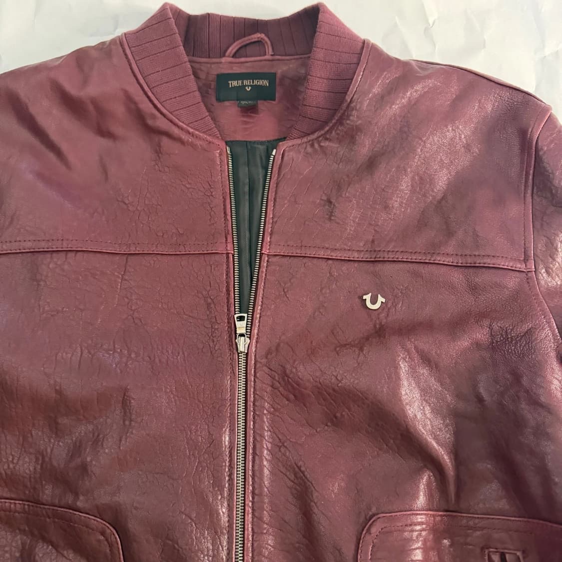 트루릴리전 버건디 램 레더 봄버 자켓 상품이미지3