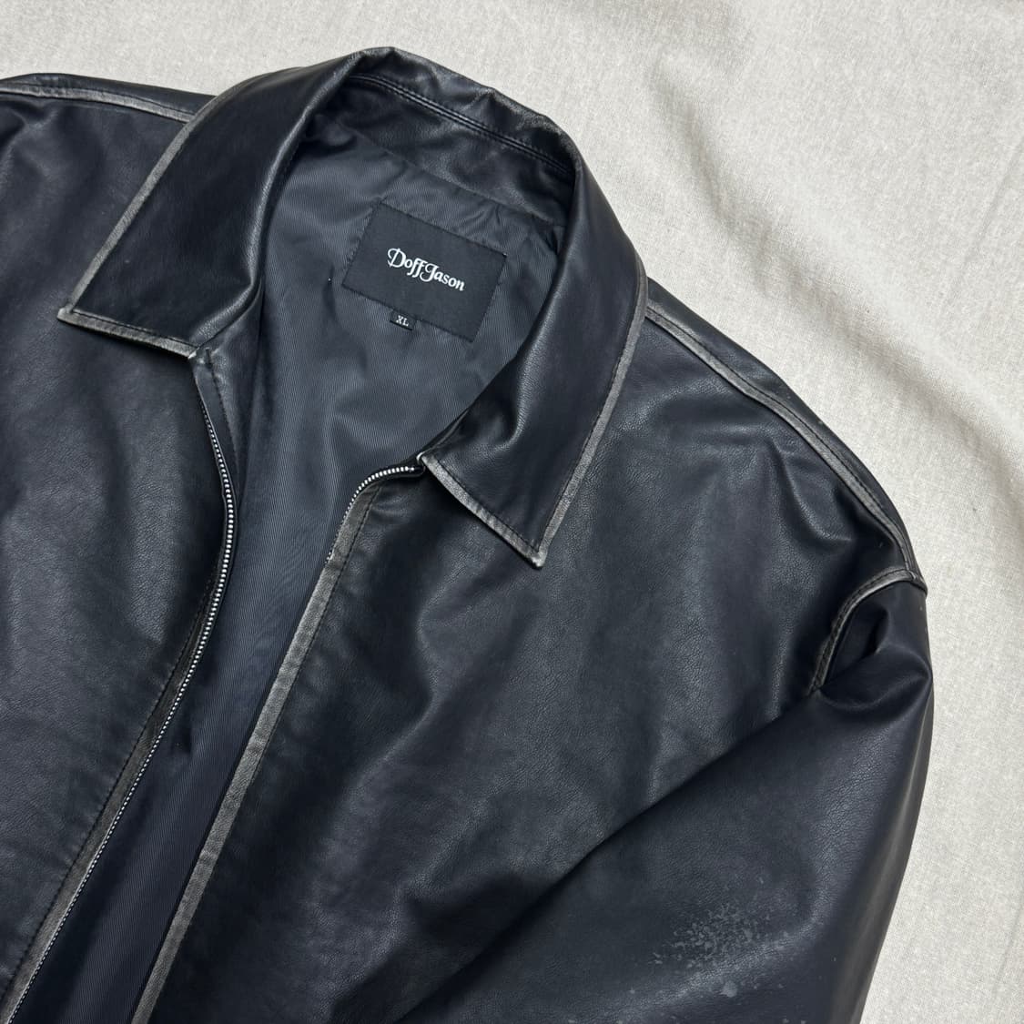 도프제이슨 빈티지워싱 레더자켓 XL 상품이미지2