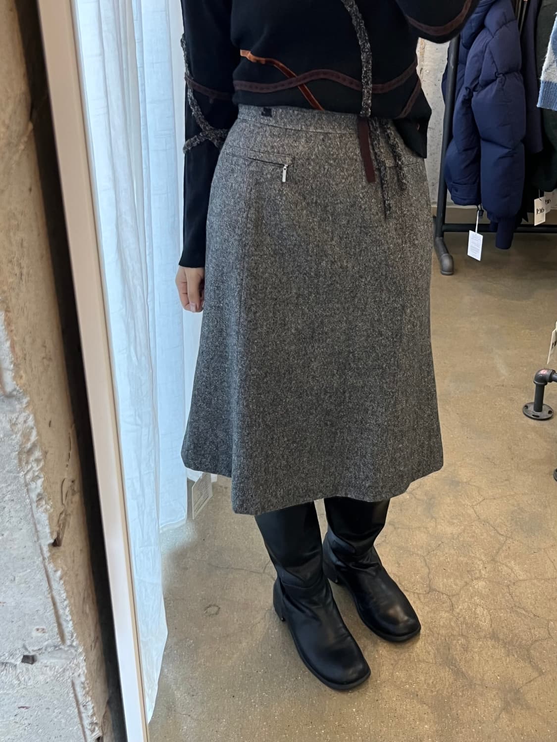 꾸레쥬 투포켓 스커트 그레이 상품이미지5