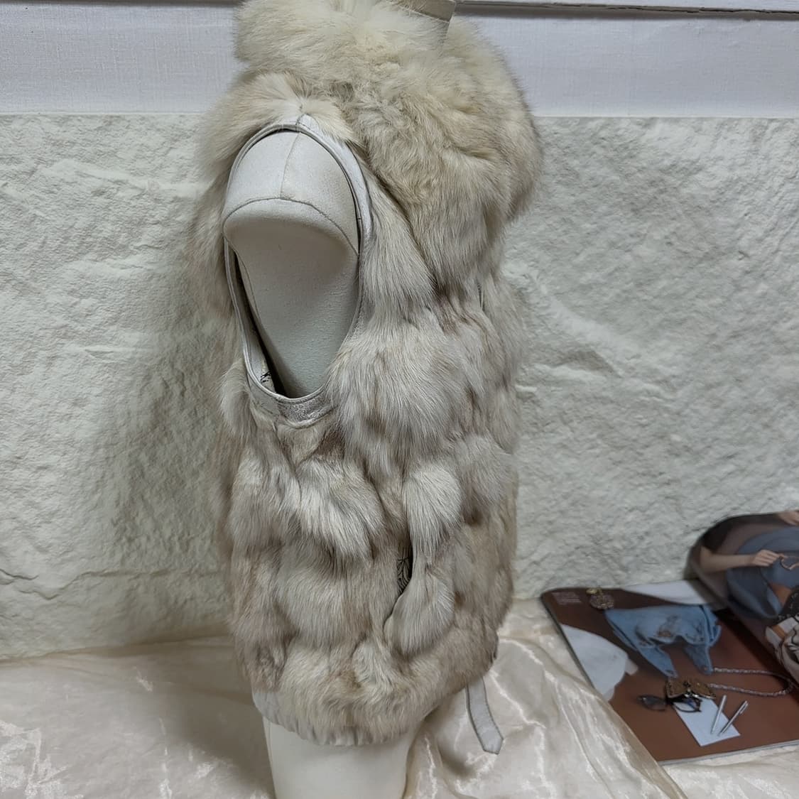 빈티지 폭스퍼 여우털 원색 양가죽 조끼베스트 상품이미지2