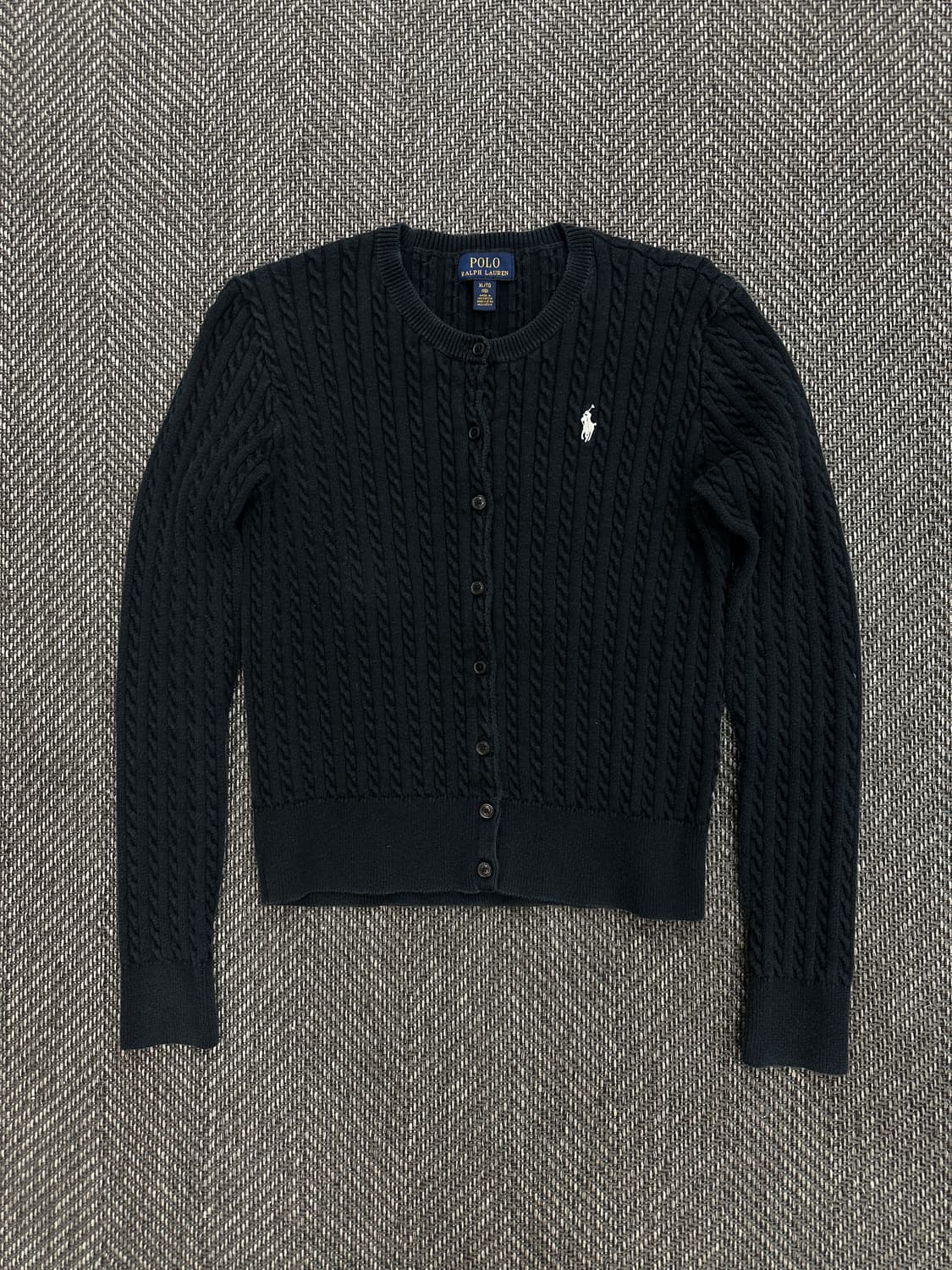 폴로 니트 가디건 블랙 상품이미지1