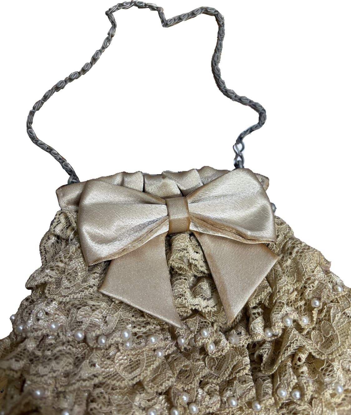 갸루 레이스 프릴 새틴리본 미니핸드백 상품이미지2