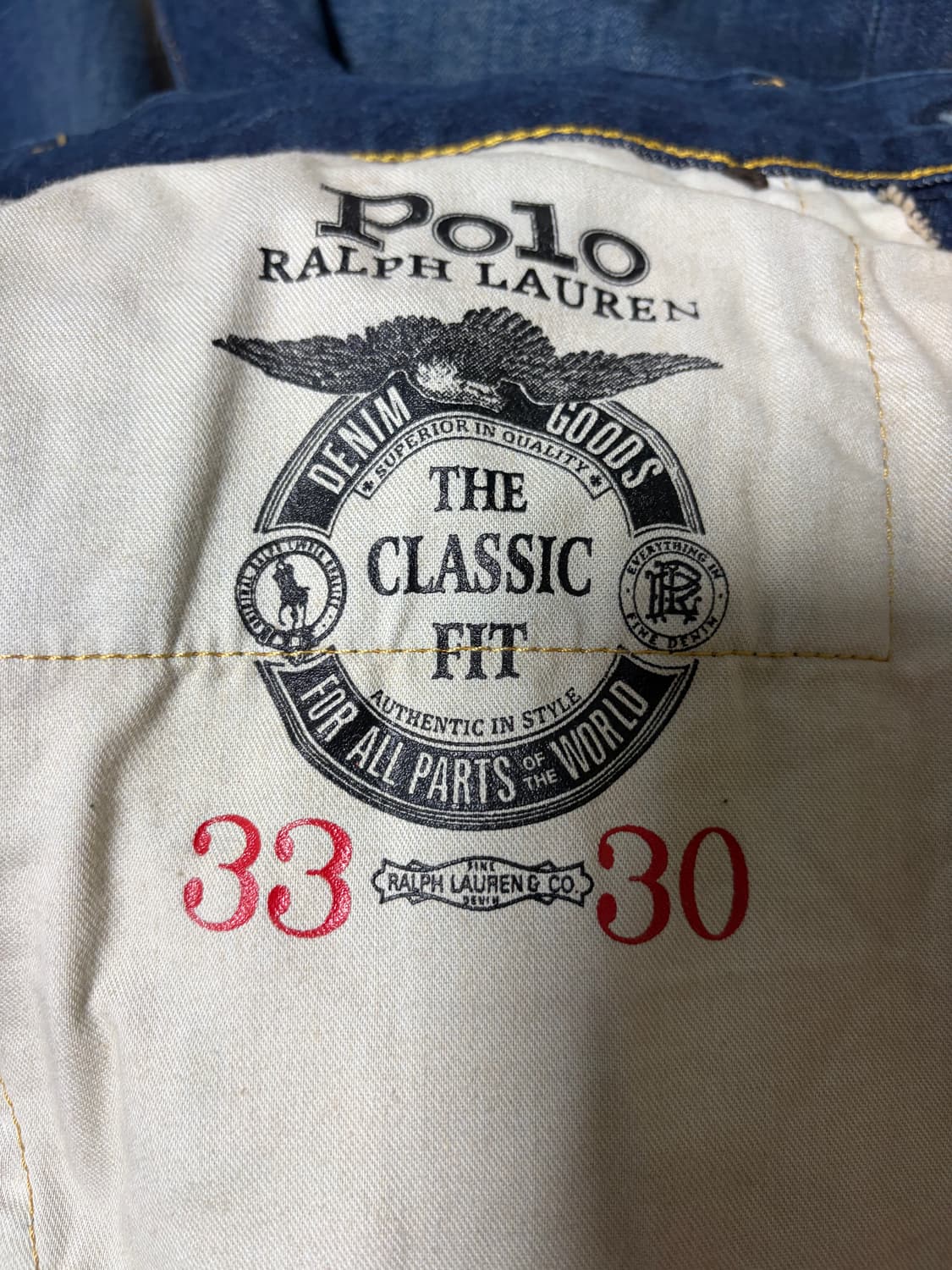 폴로 랄프로렌 클래식 핏 청바지(미착용, 33/30) 상품이미지6