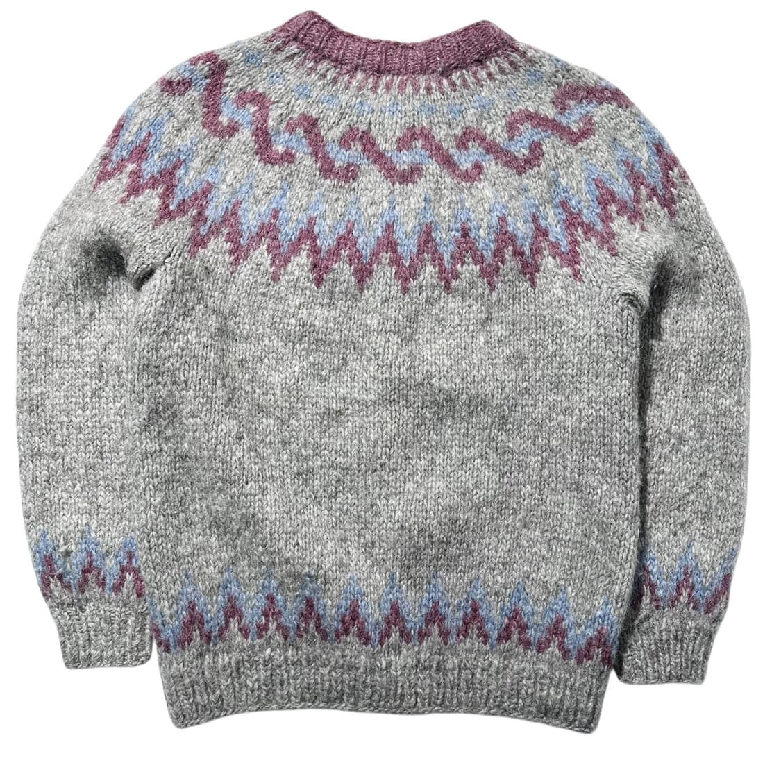 DavidGrains 90’s 코위찬 노르딕패턴 라운드넥 핸드니트 가디건 상품이미지2