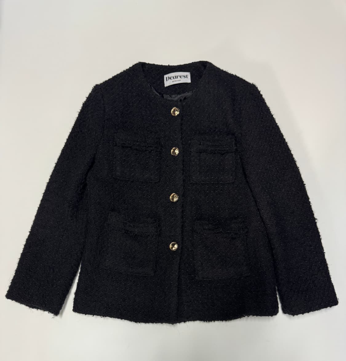 디어리스트 메이비베이비 트위드 금장 자켓 블랙 상품이미지1