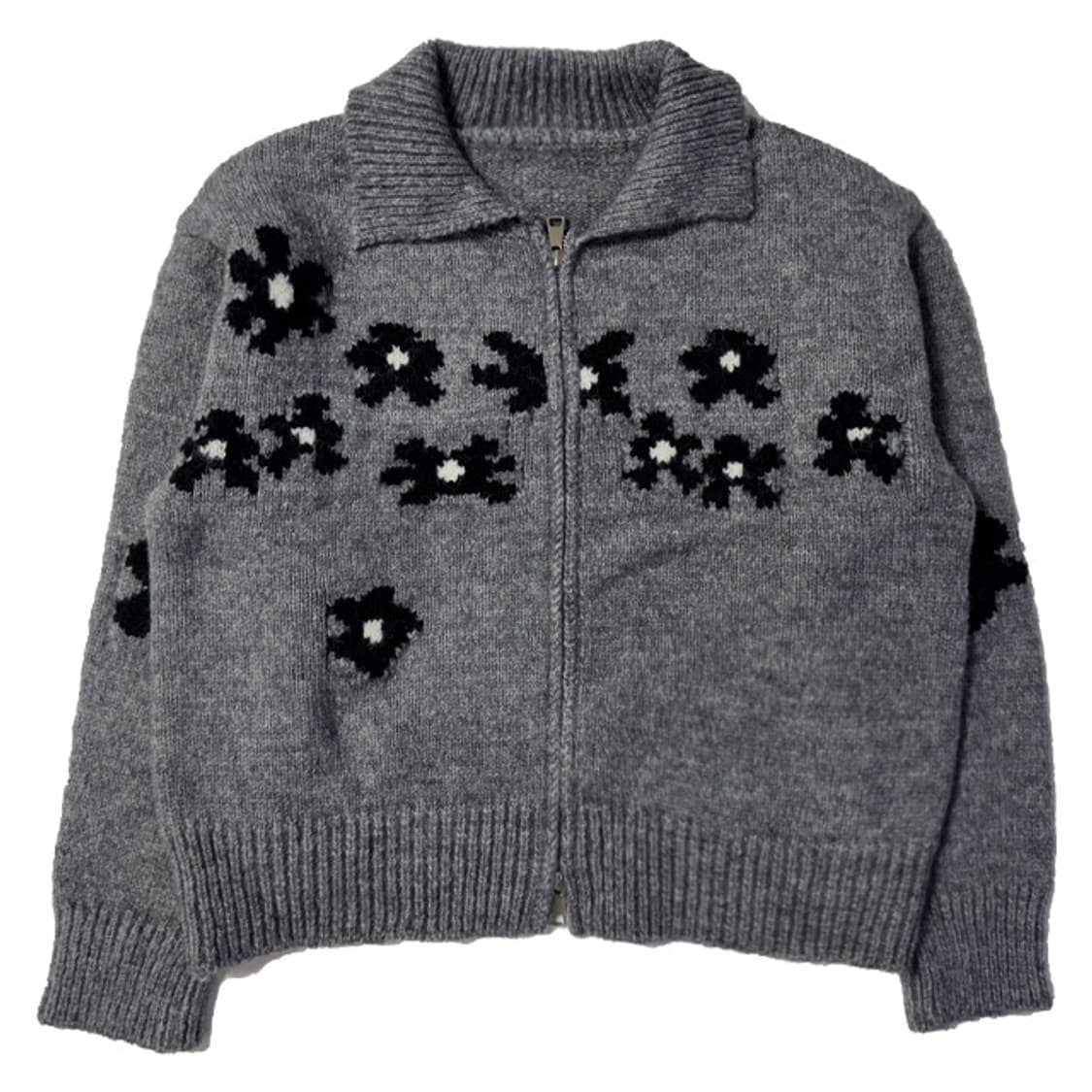 새상품 여자 플라워 니트 집업 상품이미지1