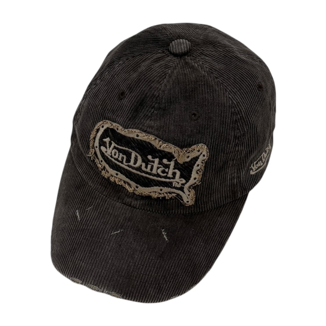 본더치 빈티지 Y2K 코듀로이 데미지 펑크 볼캡 모자 브라운 상품이미지2