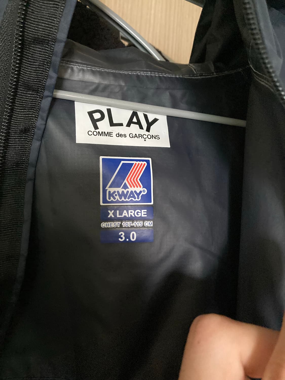 꼼데가르송X까웨이 레인자켓 네이비 XL 상품이미지3