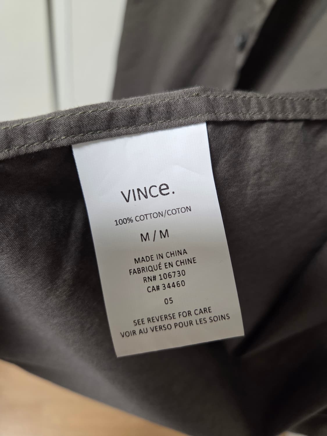 빈스 Vince 다크 카키 코튼 셔츠 상품이미지6