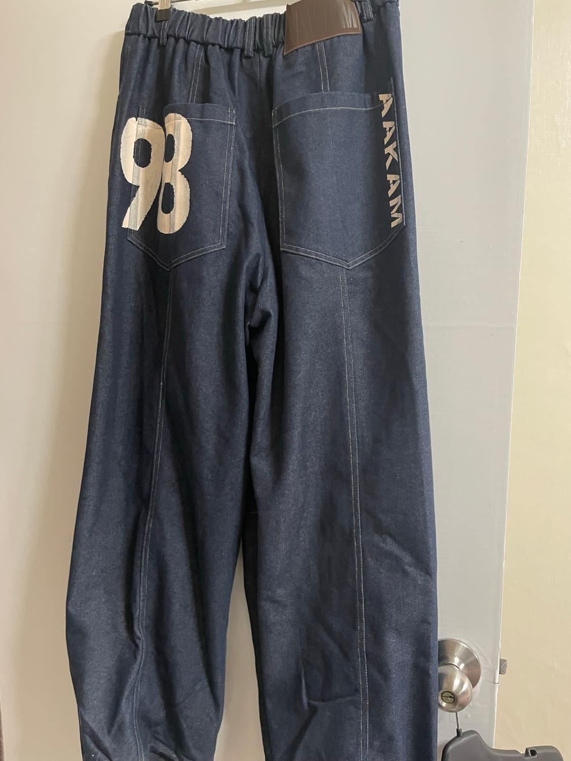 아캄 98 프린트 니 핀턱 데님 팬츠 상품이미지1