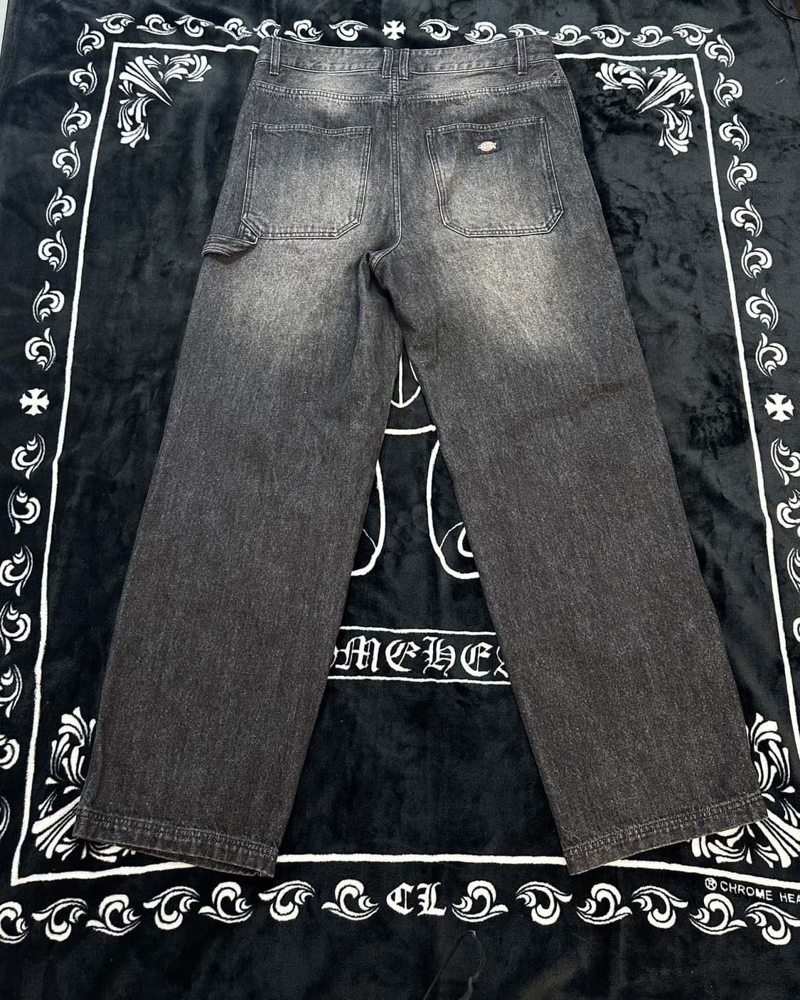 디키즈 패널드 카펜더 더블니 흑청 데님 34 상품이미지4