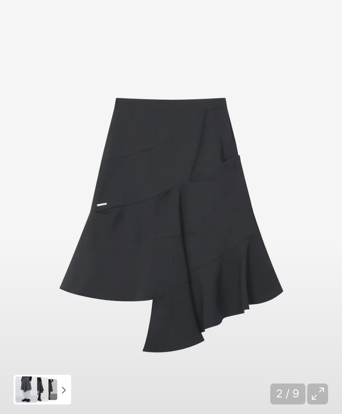 미세키서울 Diagonal midi skirt BLACK 상품이미지2