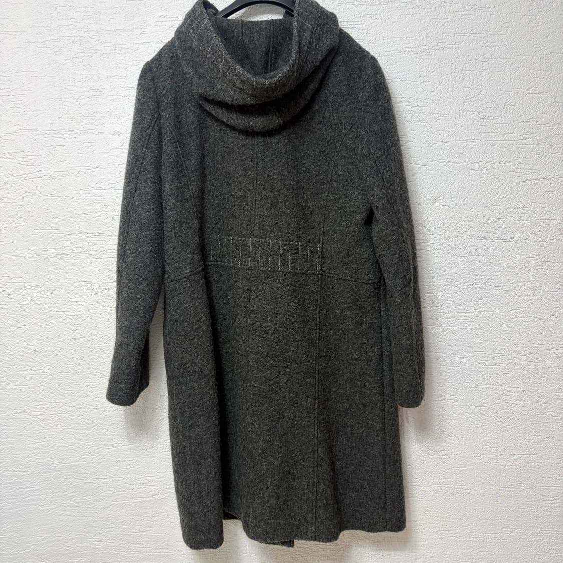 그레이 후드 단추코트 상품이미지4