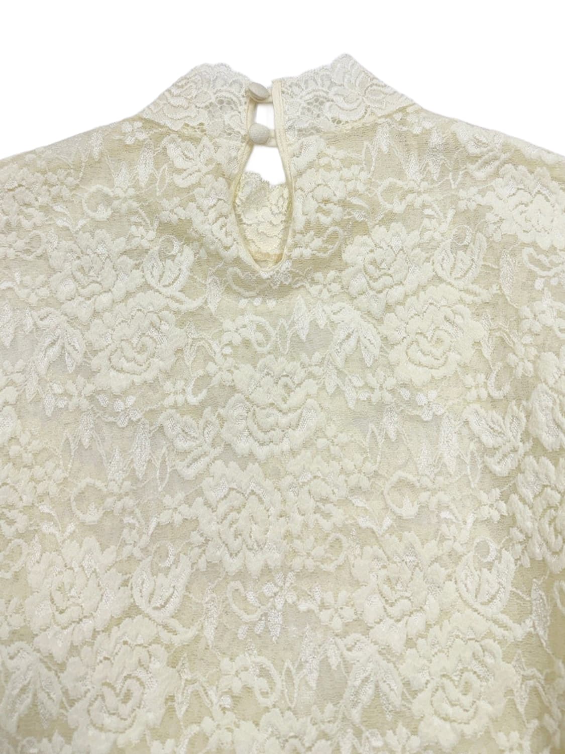 빈티지 아이보리 시스루 레이스 레이어드 긴팔티 상품이미지5