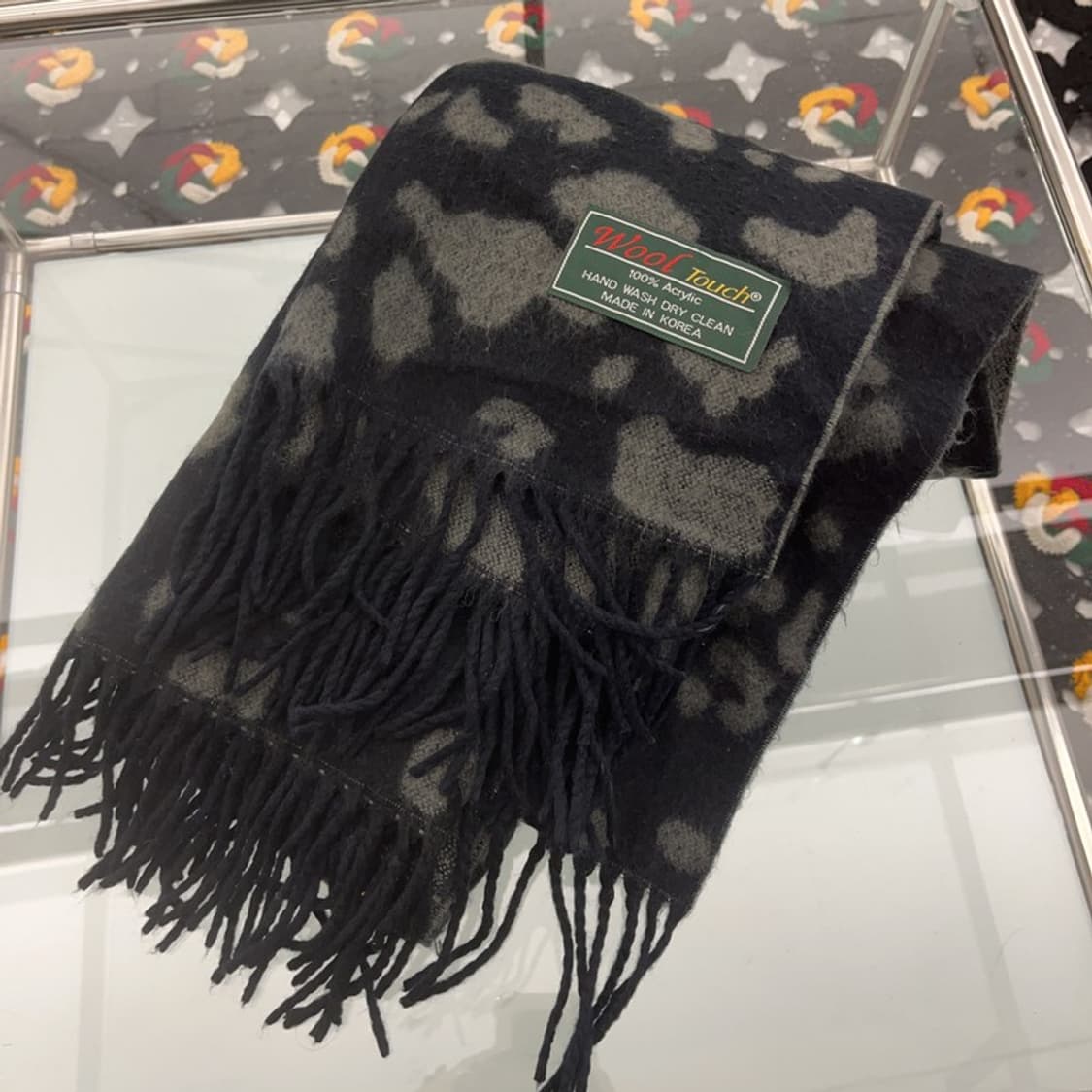 울터치 빈티지 레오파드 블랙호피 키치갸루 목도리 머플러 C07150 상품이미지2