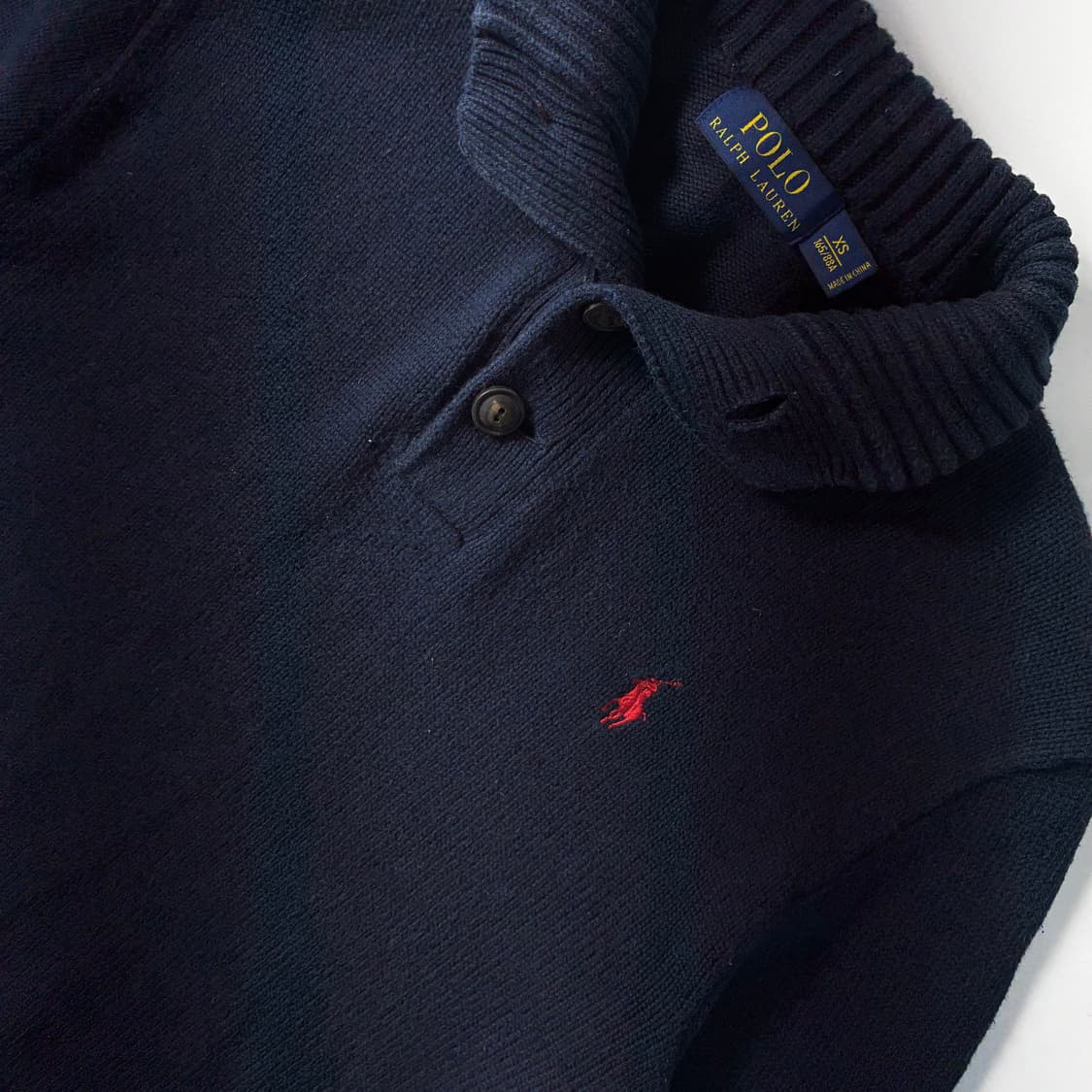 Polo  폴로 랄프로렌 자수 코튼 네이비 하프 버튼 니트 상품이미지3