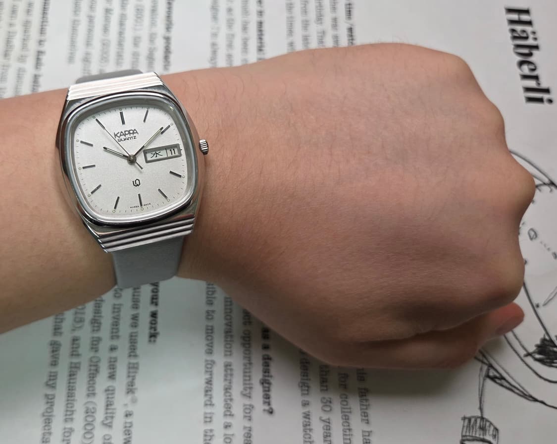 빈티지 카파(KAPPA) 순정 스파클 실버다이얼 한자 데이데이트 쿼츠  상품이미지8