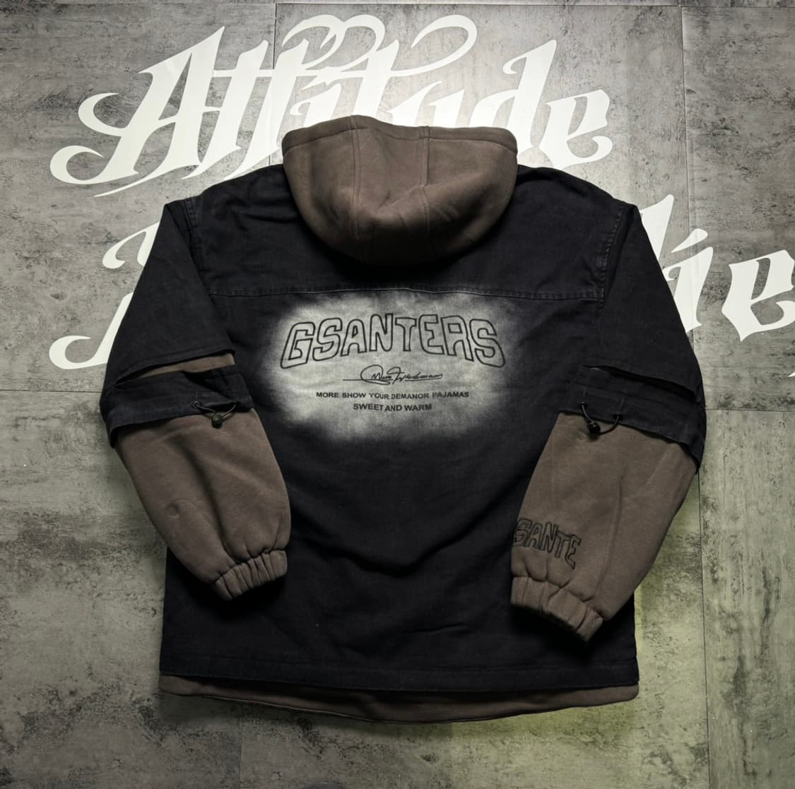 스투시  데님 페이크 투피스 겨울 한정 기모 도톰 하이넥 패딩 코트 상품이미지9