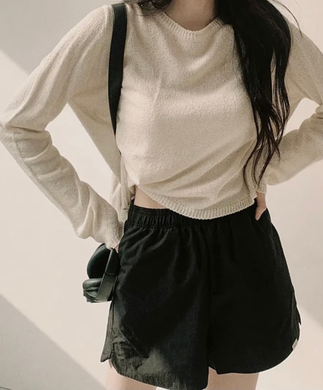 (미개봉, 새상품) 슬로우앤드 웨어러블 드라이빙 숏팬츠 핫팬츠 블랙 밴딩 상품이미지4