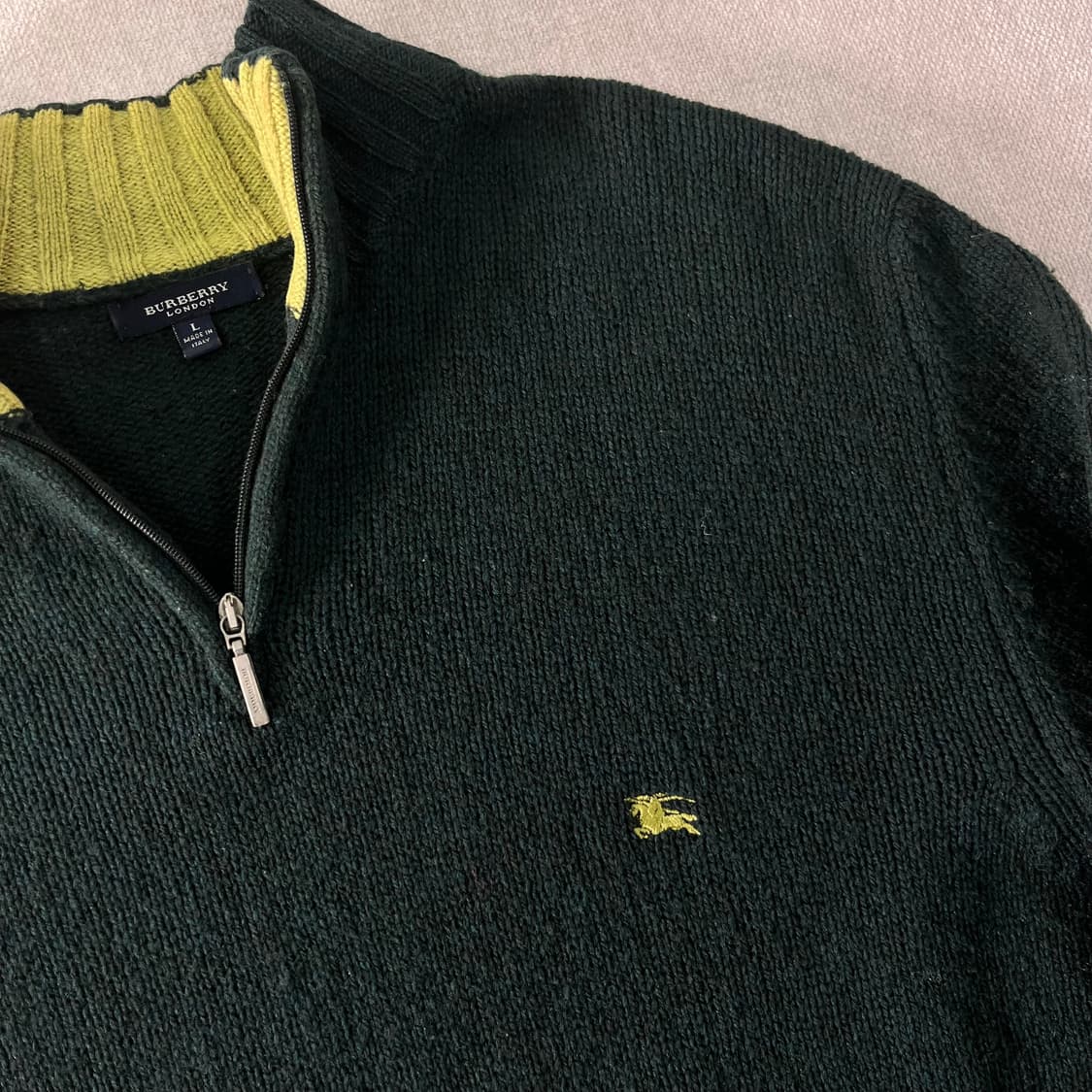 105 버버리 기마로고 엘보우 패치 울반집업 니트  상품이미지2