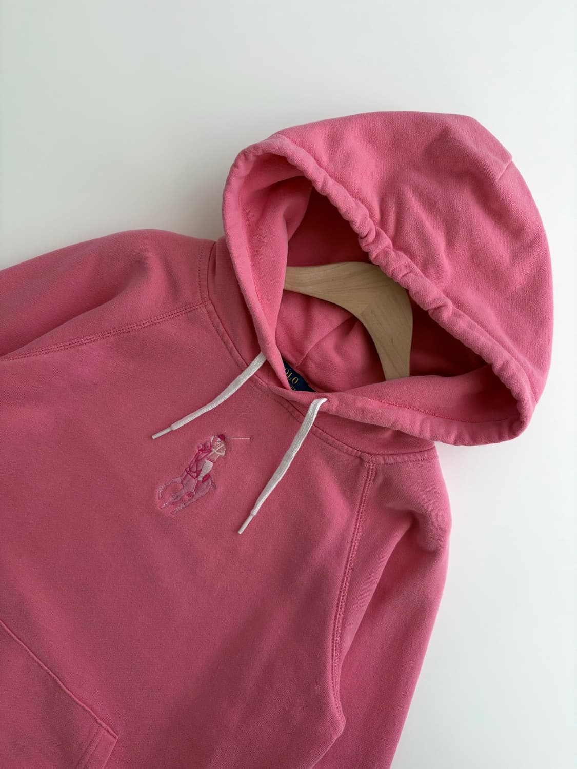 Polo 폴로 랄프로렌 QR신형 빅포니 핑크컬러 후드티 상품이미지4