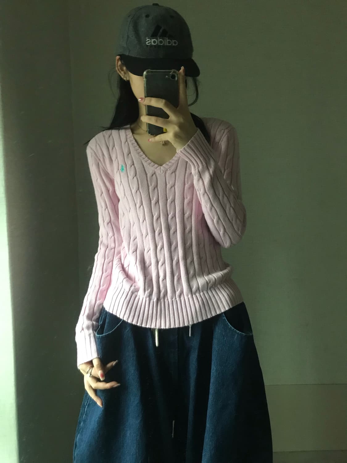 폴로 베이비핑크 케이블 니트 상품이미지3