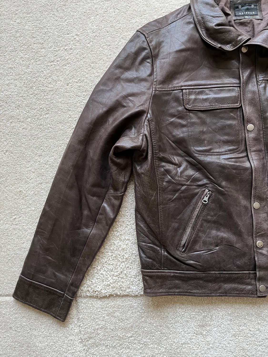 유러피안 100% 버팔로 레더 스포츠 자켓 (105) 상품이미지5