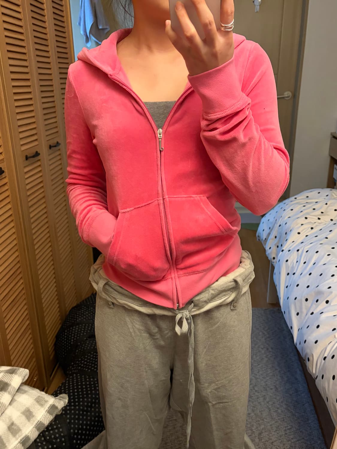 쥬시꾸뛰르 벨벳 벨루아? 집업 핑크 비즈 키키 y2k 상품이미지2