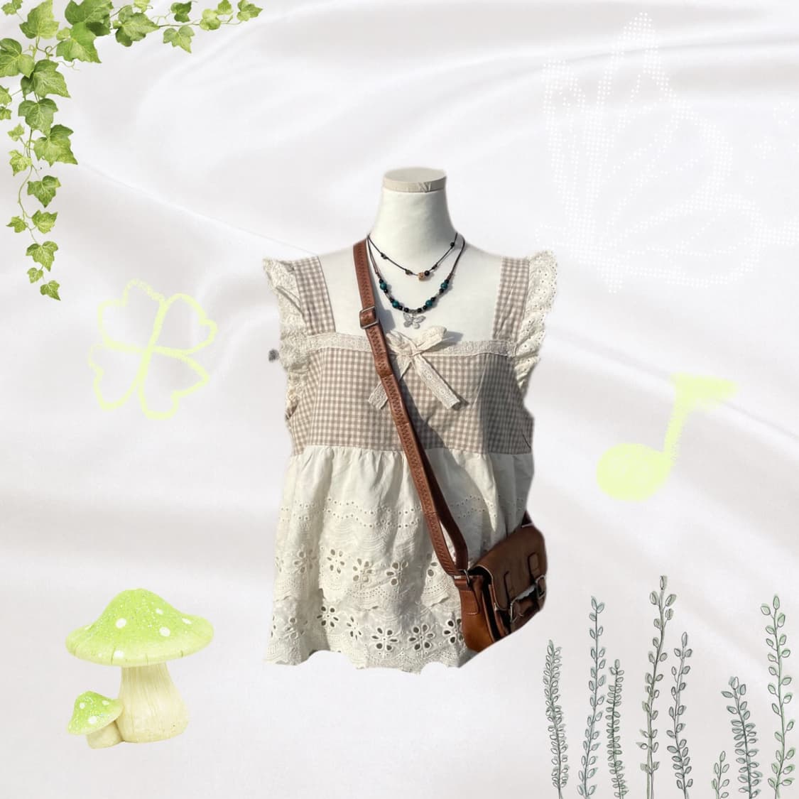 레이스 펀칭 나시 #모리걸 상품이미지1