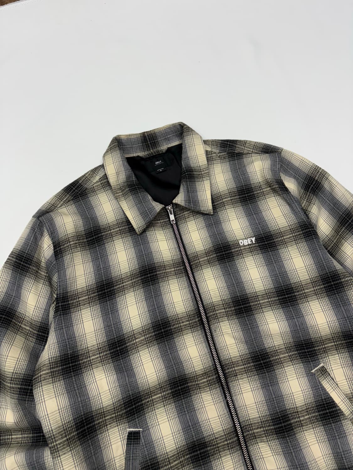 Obey 오베이 한정판 플란넬 체크 집업 블루종 자켓 상품이미지2