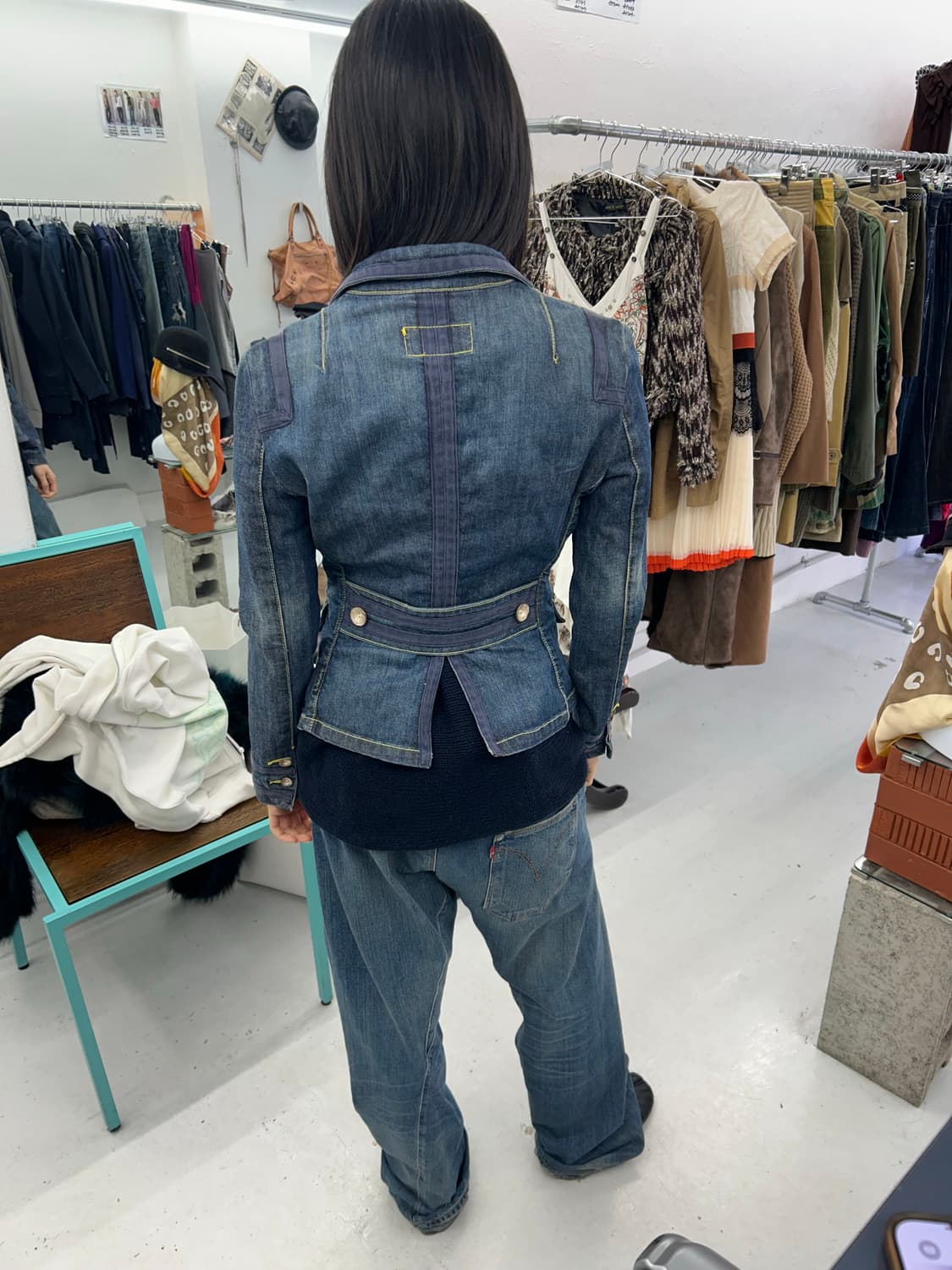 알마니진 데님 블레이져 상품이미지1