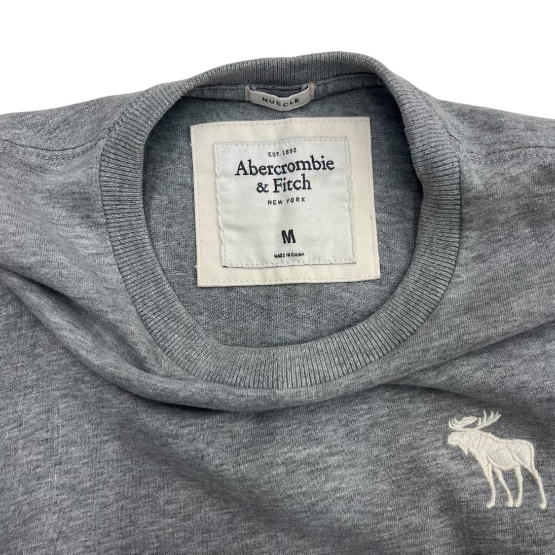 아베크롬비 순록로고 사이드패치 그레이 맨투맨 M 상품이미지6