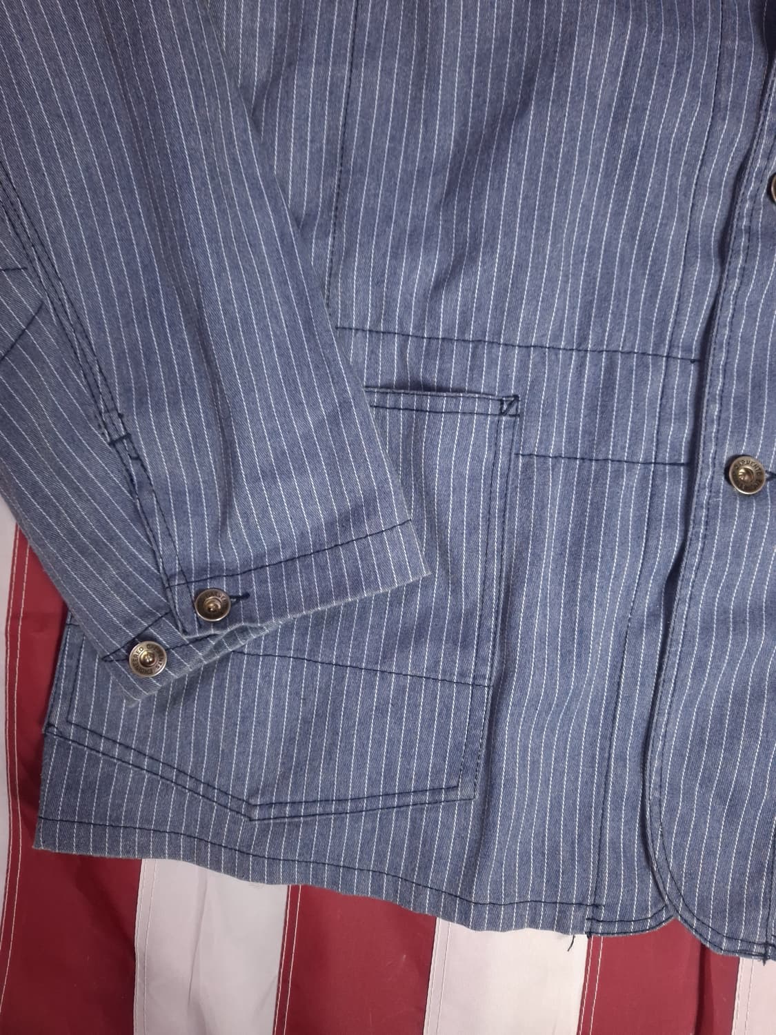 새제품급 오리지날 엔지니어드가먼츠 스트라이프 워크자켓 상품이미지8