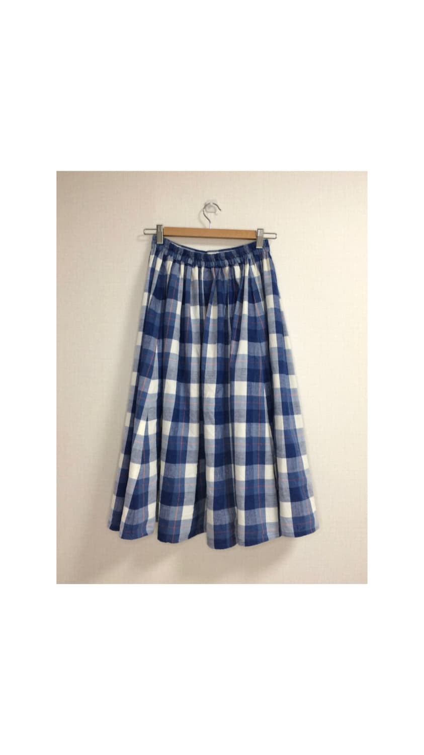 beams boy 빔즈보이 블루 체크 스커트 상품이미지5