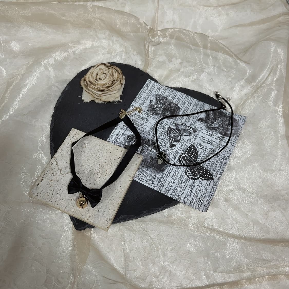 빈티지 리본 레이스 초커 목걸이세트 상품이미지2