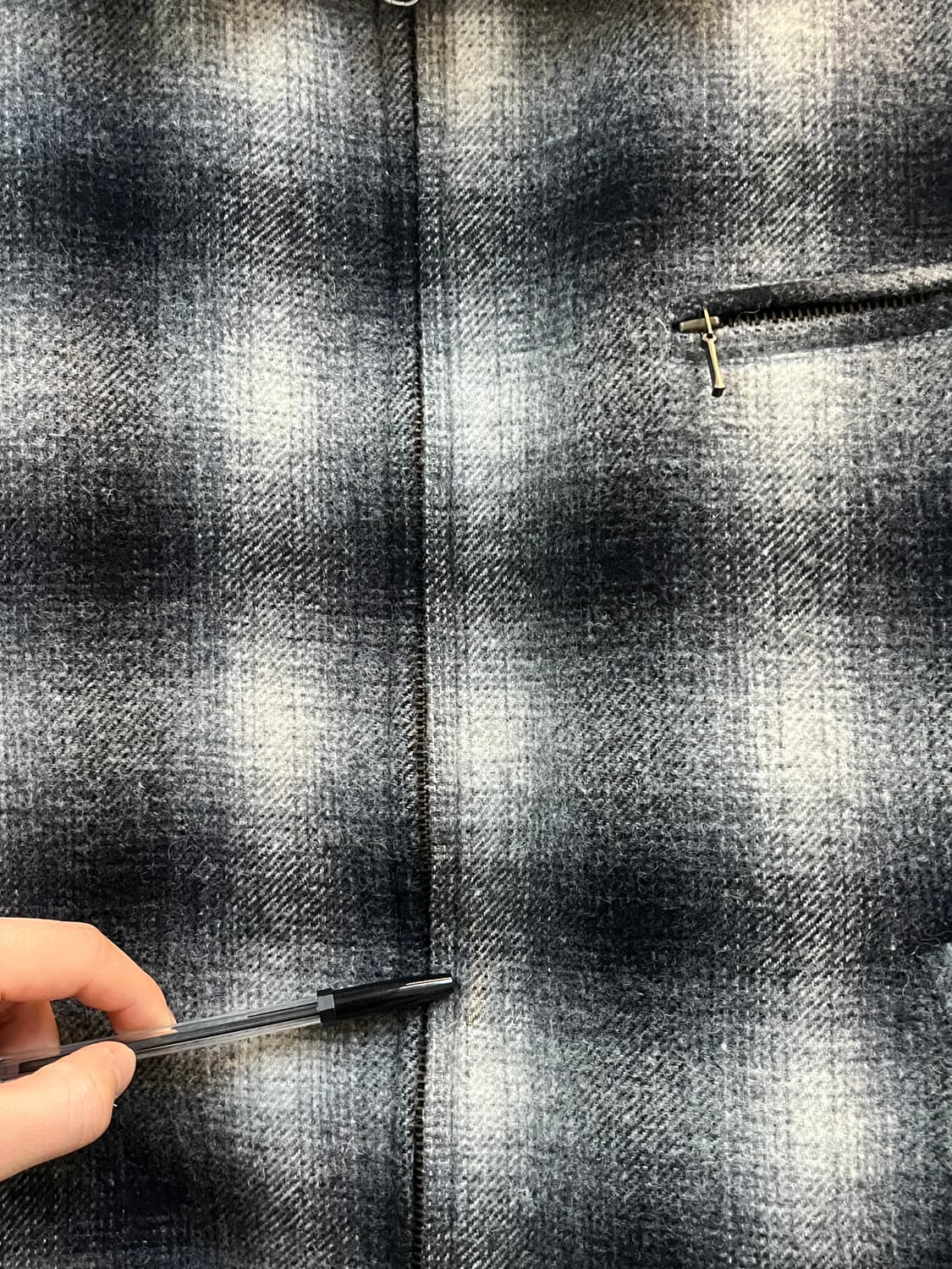 Creation Cube 옴브레 체크 울 자켓 L 상품이미지8