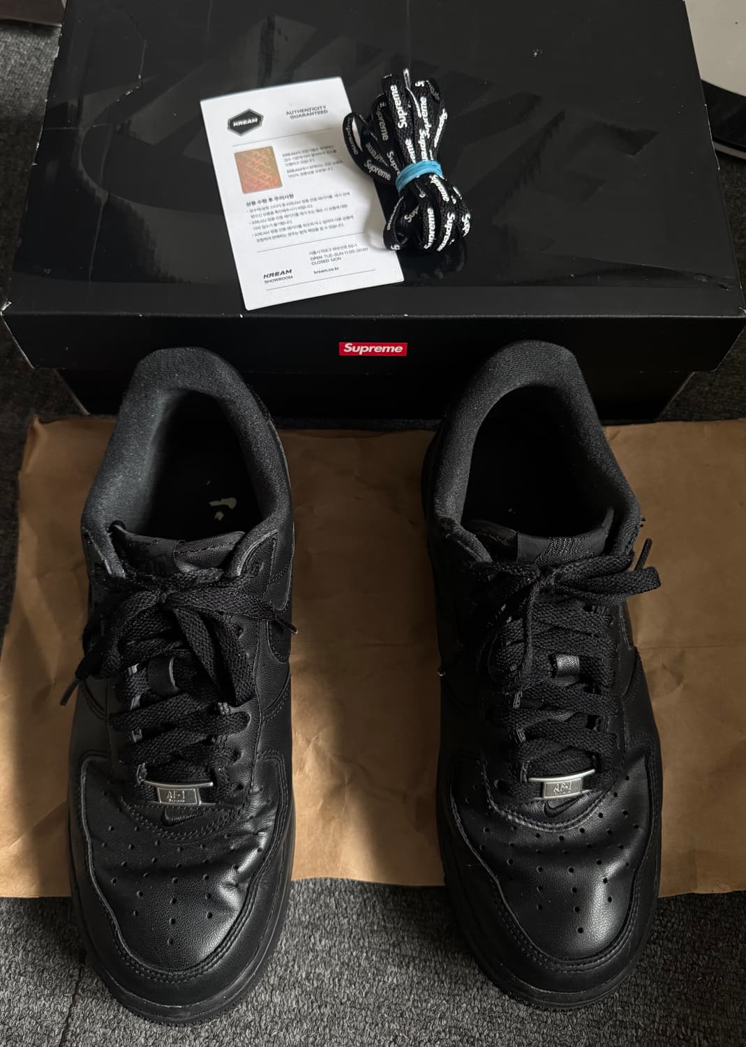 나이키 슈프림 에어포스 블랙 260 (슈프림포스) 상품이미지2