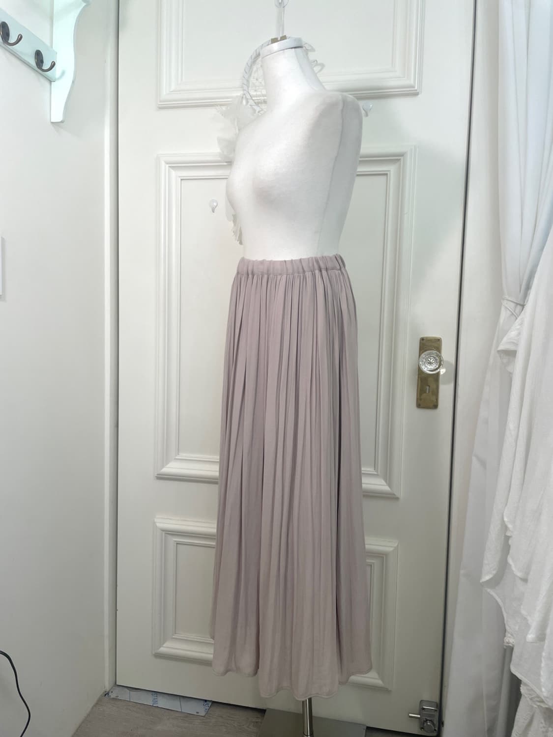 gray lavender shirring banding long yski 상품이미지2