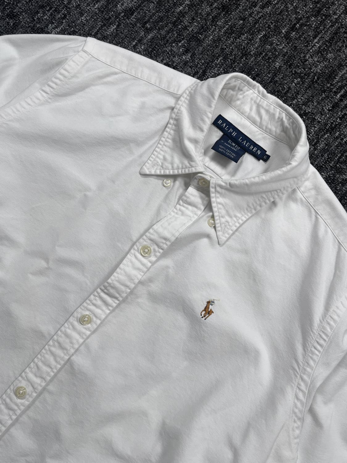 폴로 슬림핏 화이트 셔츠 상품이미지4