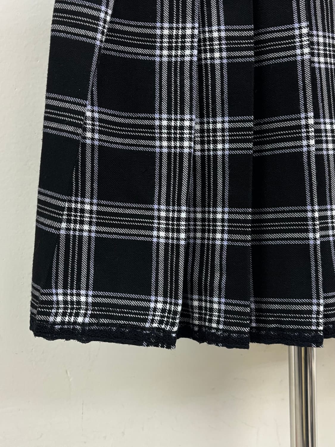 빈티지 블랙 체크 플리츠 스커트 상품이미지5