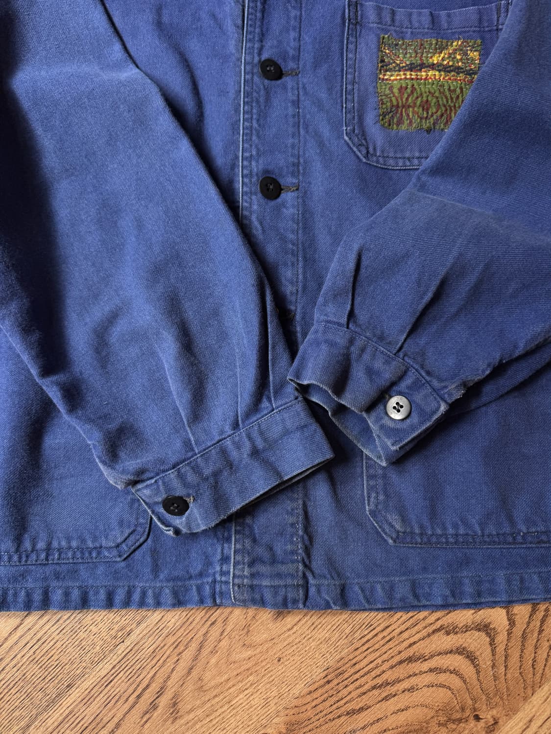 [M]빈티지 워싱 보로 패치업 프렌치 워크자켓 상품이미지5