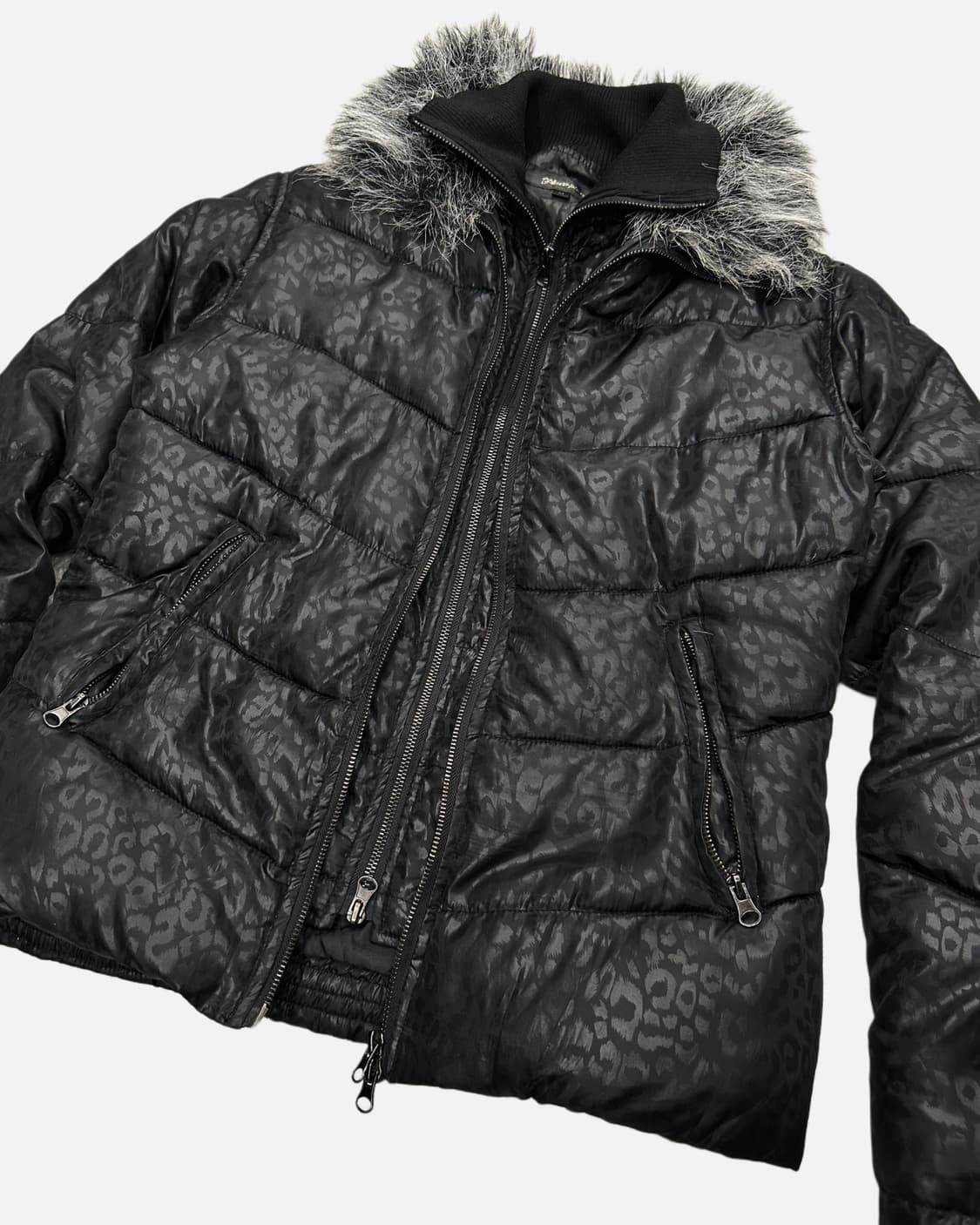 leopard pattern layered padded jacket 상품이미지2