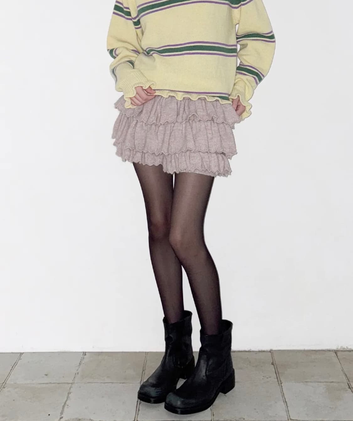 시눈 SN Ruffle Knit Pants (Candy) 새상품 상품이미지2