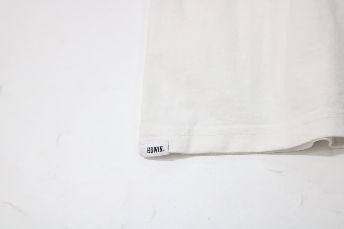 에드윈 EDWIN 빈티지 레드 박스 로고 화이트 반팔 티셔츠 (XL) 상품이미지5